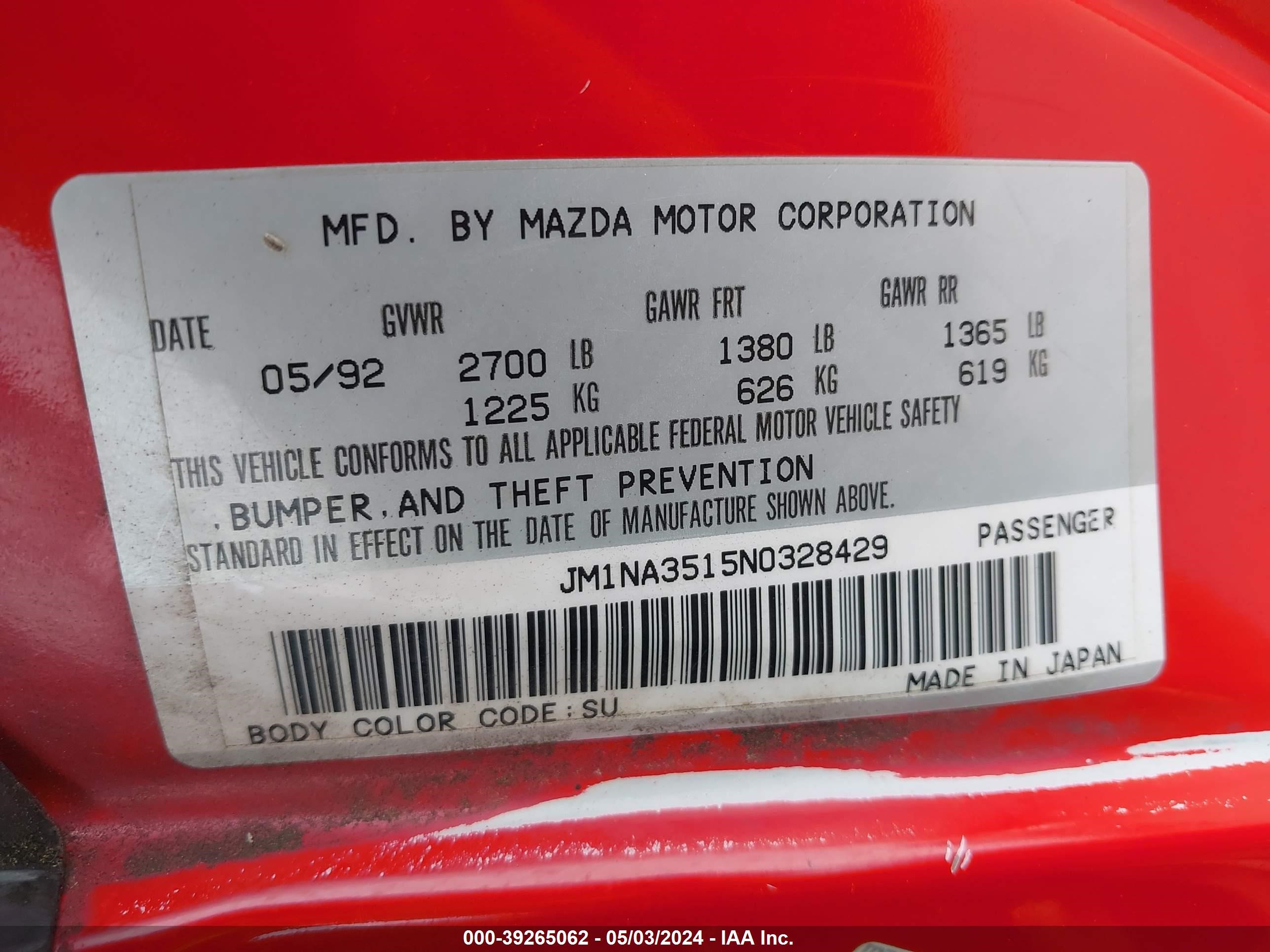 Photo 8 VIN: JM1NA3515N0328429 - MAZDA MX-5 