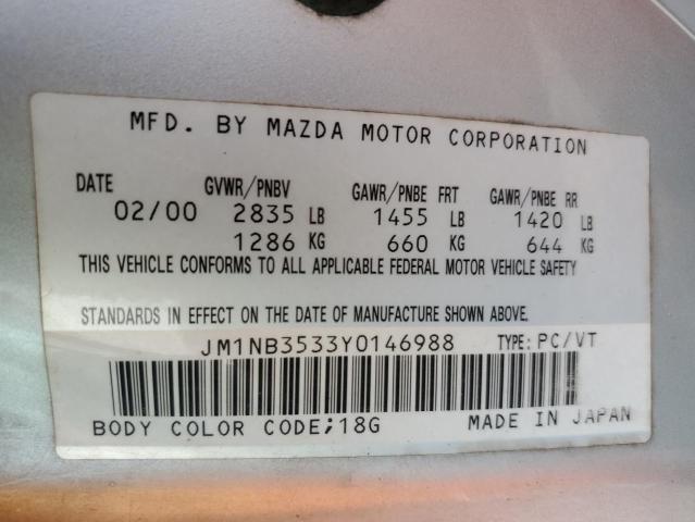 Photo 11 VIN: JM1NB3533Y0146988 - MAZDA MX5 