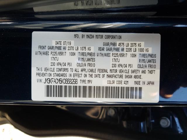 Photo 9 VIN: JM3KFACM5K0668298 - MAZDA CX-5 TOURI 