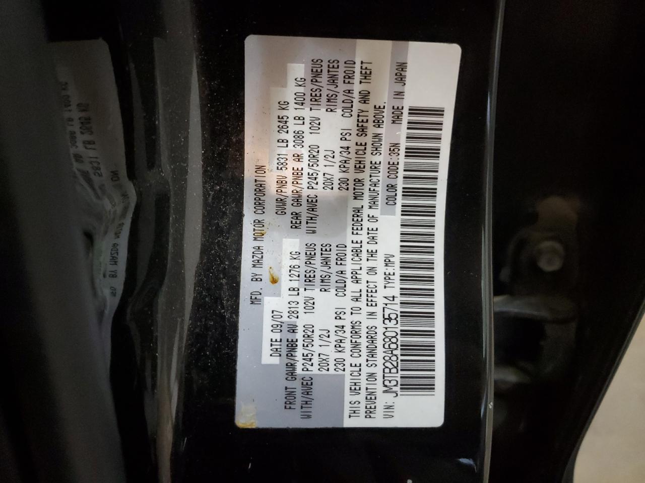 Photo 12 VIN: JM3TB28A680135714 - MAZDA CX-9 