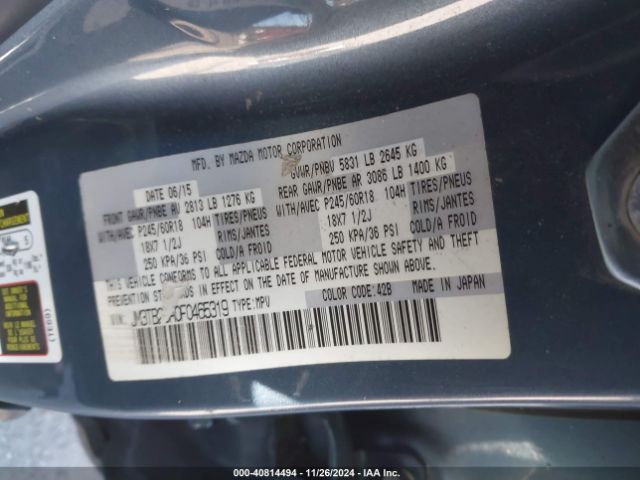 Photo 8 VIN: JM3TB2CA0F0465319 - MAZDA CX-9 