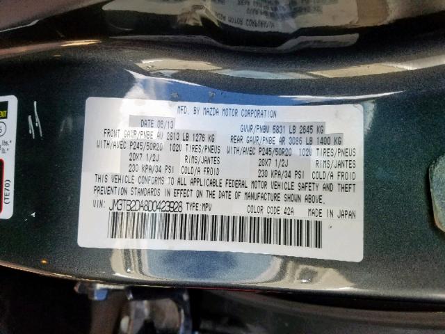 Photo 9 VIN: JM3TB2DA8D0423928 - MAZDA CX-9 GRAND 