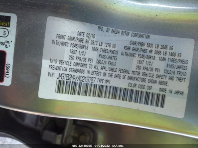 Photo 8 VIN: JM3TB2MAXA0219787 - MAZDA CX-9 