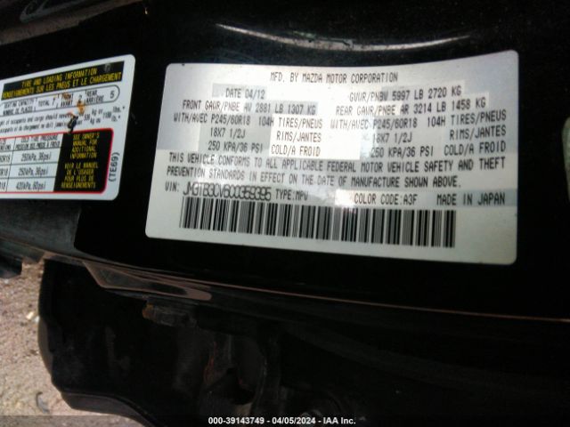 Photo 8 VIN: JM3TB3CV6C0359395 - MAZDA CX-9 