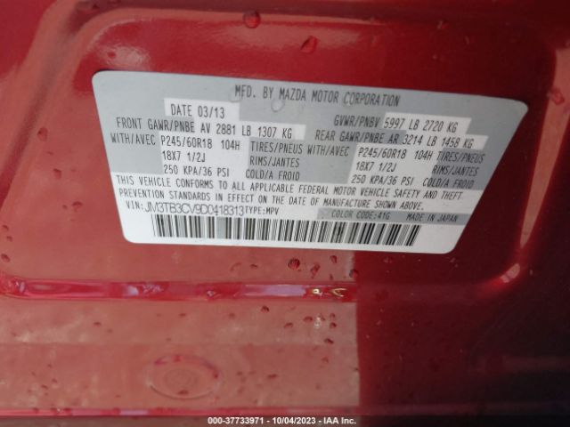 Photo 8 VIN: JM3TB3CV9D0418313 - MAZDA CX-9 