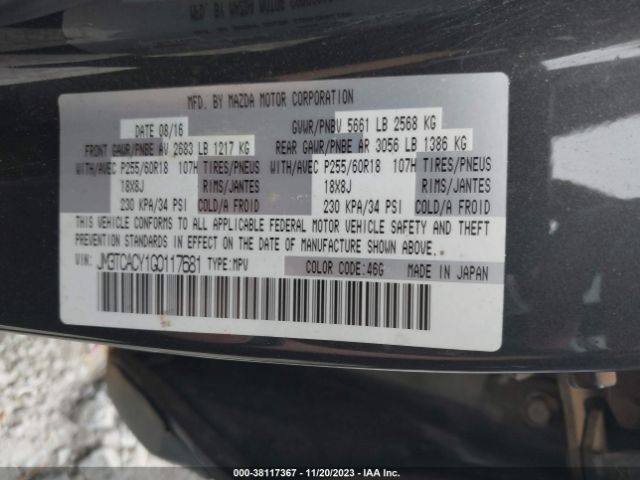 Photo 8 VIN: JM3TCACY1G0117681 - MAZDA CX-9 