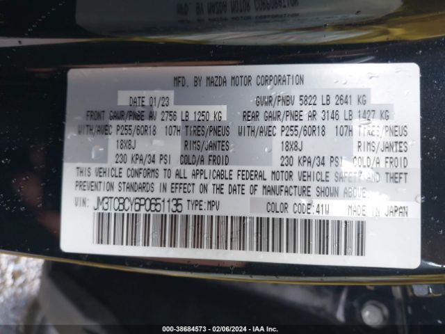 Photo 8 VIN: JM3TCBCY6P0651135 - MAZDA CX-9 