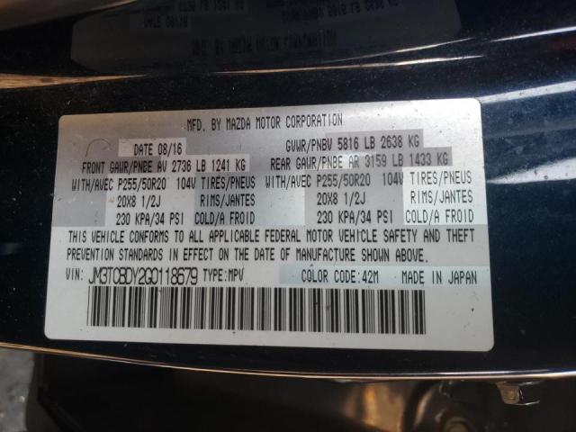 Photo 13 VIN: JM3TCBDY2G0118679 - MAZDA CX-9 GRAND 