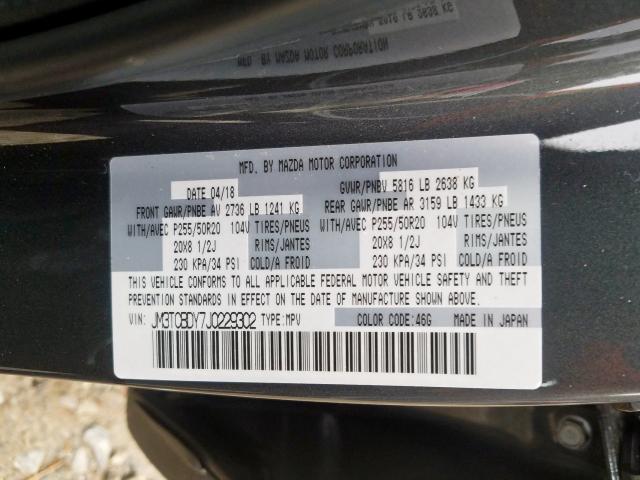 Photo 9 VIN: JM3TCBDY7J0229302 - MAZDA CX-9 