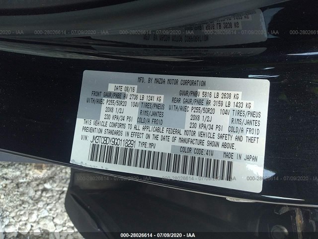 Photo 8 VIN: JM3TCBDY9G0118291 - MAZDA CX-9 