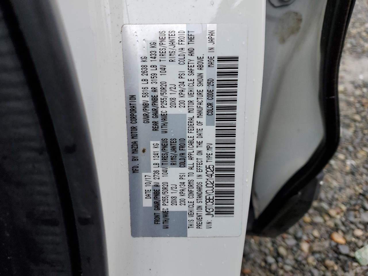 Photo 12 VIN: JM3TCBEY0J0214025 - MAZDA CX-9 