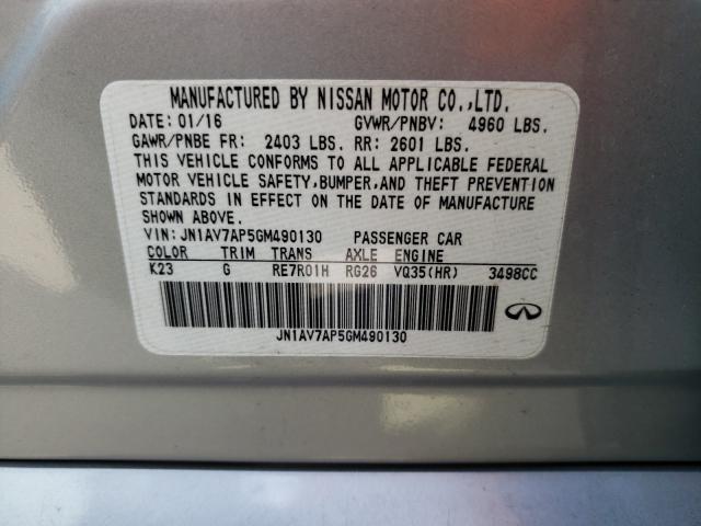 Photo 9 VIN: JN1AV7AP5GM490130 - INFINITI Q50 HYBRID 