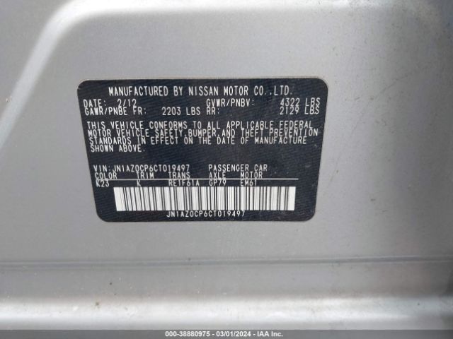 Photo 8 VIN: JN1AZ0CP6CT019497 - NISSAN LEAF 