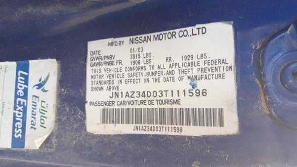 Photo 2 VIN: JN1AZ34D03T111596 - NISSAN 350 Z 