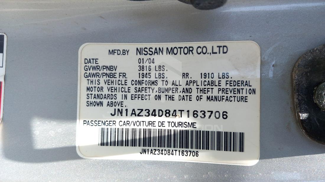 Photo 1 VIN: JN1AZ34D84T163706 - NISSAN 350 Z 