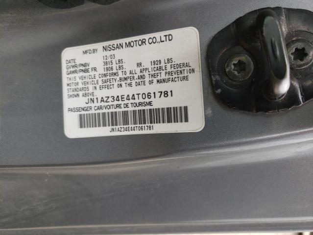 Photo 12 VIN: JN1AZ34E44T061781 - NISSAN 350Z 