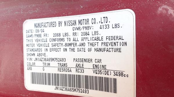 Photo 2 VIN: JN1AZ36A65M752493 - NISSAN 350 Z 