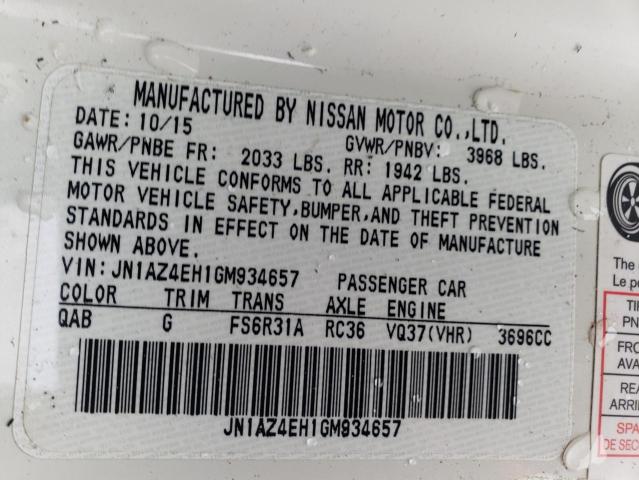 Photo 11 VIN: JN1AZ4EH1GM934657 - NISSAN 370Z BASE 