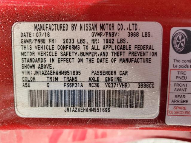 Photo 11 VIN: JN1AZ4EH4HM951695 - NISSAN 370Z 