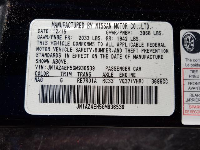 Photo 9 VIN: JN1AZ4EH5GM936539 - NISSAN 370Z BASE 