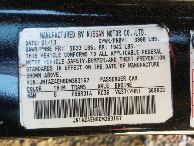 Photo 9 VIN: JN1AZ4EH6DM383167 - NISSAN 370Z BASE 