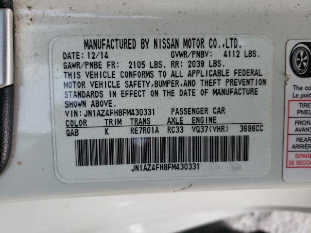 Photo 9 VIN: JN1AZ4FH8FM430331 - NISSAN 370Z BASE 