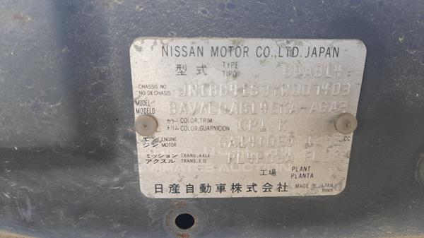 Photo 2 VIN: JN1BB41S3YW007403 - NISSAN SUNNY 