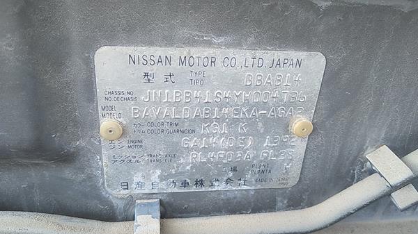 Photo 2 VIN: JN1BB41S4YW004736 - NISSAN SUNNY 