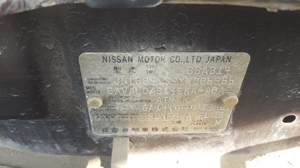 Photo 9 VIN: JN1BB41S9YW006966 - NISSAN SUNNY 