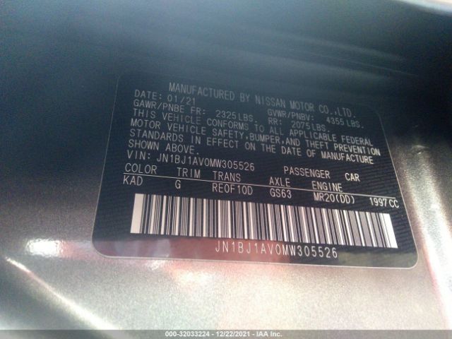 Photo 8 VIN: JN1BJ1AV0MW305526 - NISSAN ROGUE SPORT 