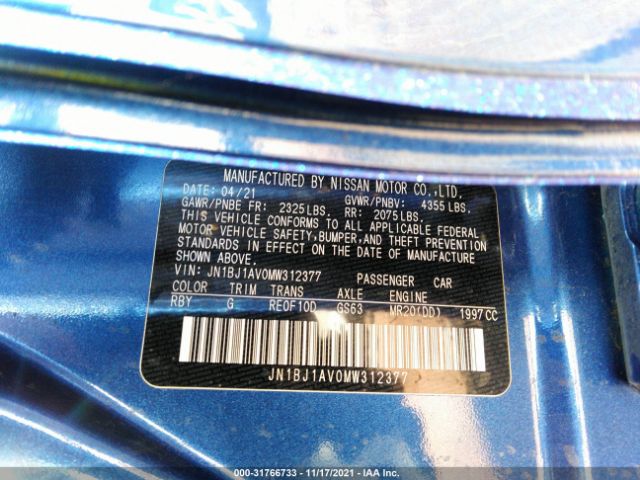 Photo 8 VIN: JN1BJ1AV0MW312377 - NISSAN ROGUE SPORT 