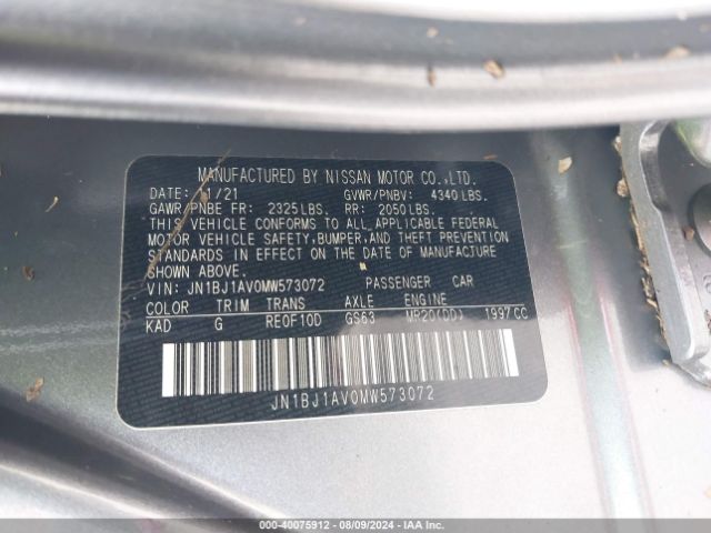 Photo 8 VIN: JN1BJ1AV0MW573072 - NISSAN ROGUE SPORT 