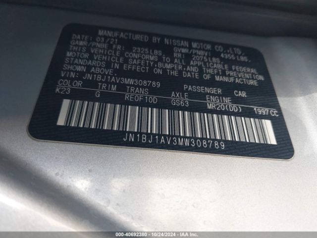 Photo 8 VIN: JN1BJ1AV3MW308789 - NISSAN ROGUE SPORT 