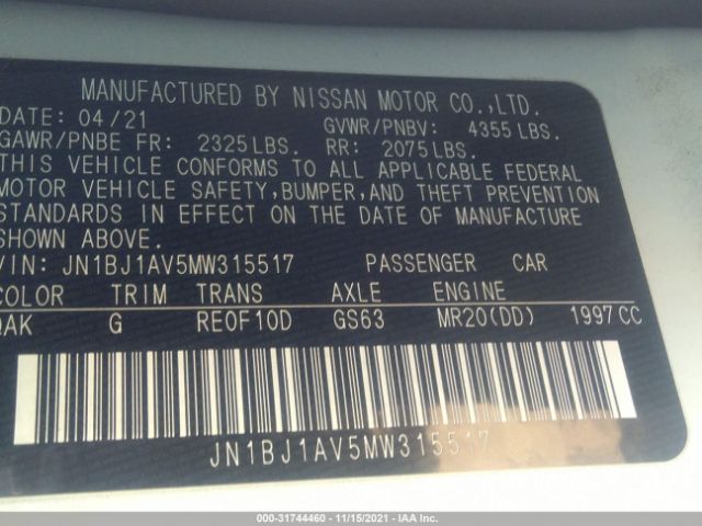 Photo 8 VIN: JN1BJ1AV5MW315517 - NISSAN ROGUE SPORT 