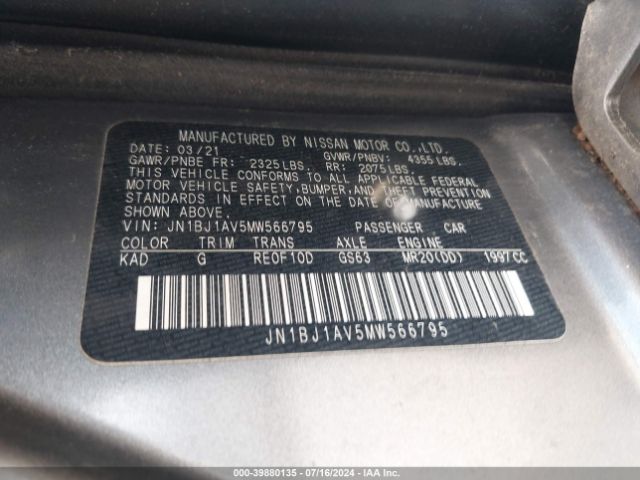 Photo 8 VIN: JN1BJ1AV5MW566795 - NISSAN ROGUE SPORT 