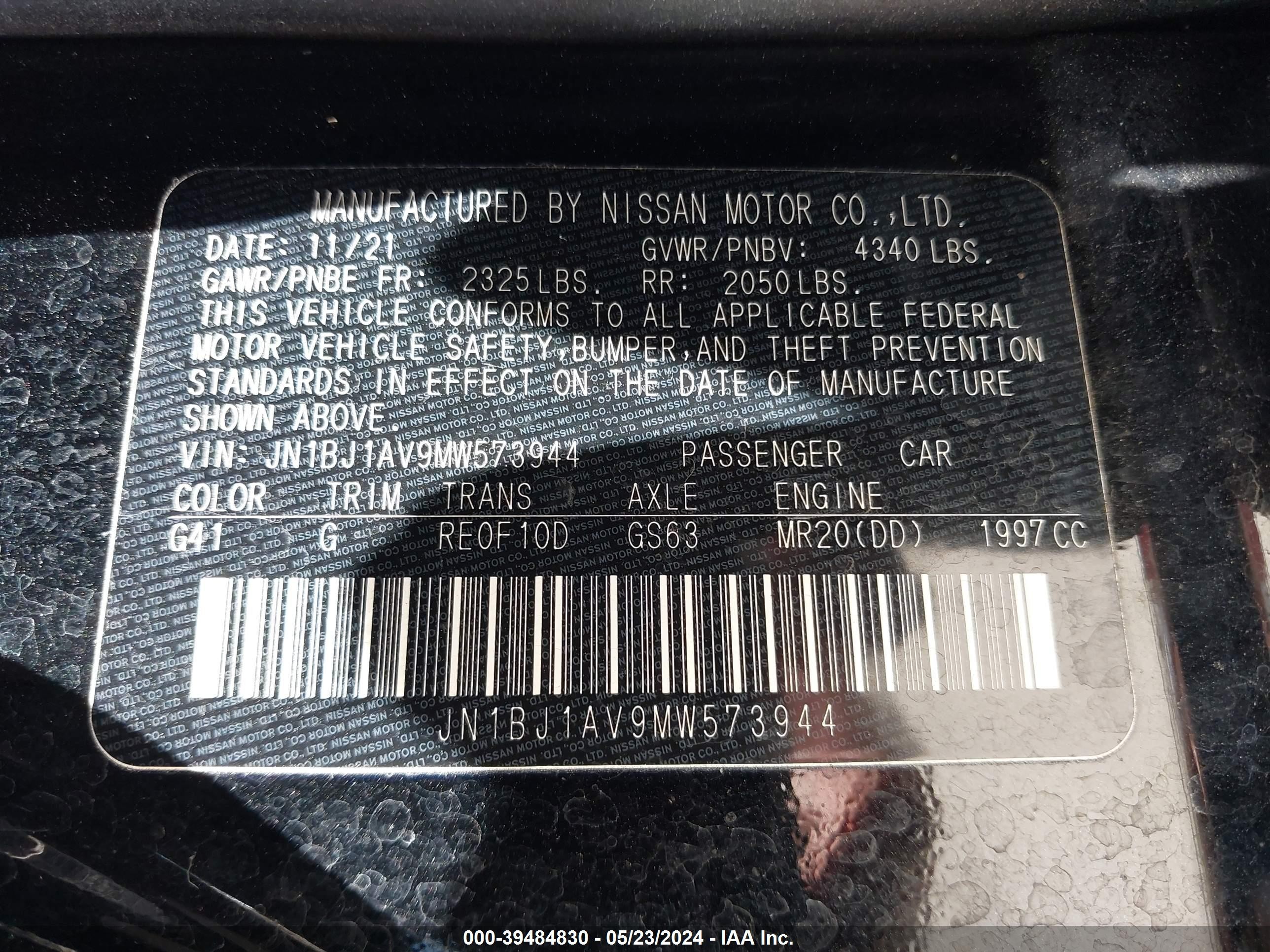 Photo 8 VIN: JN1BJ1AV9MW573944 - NISSAN ROGUE SPORT 