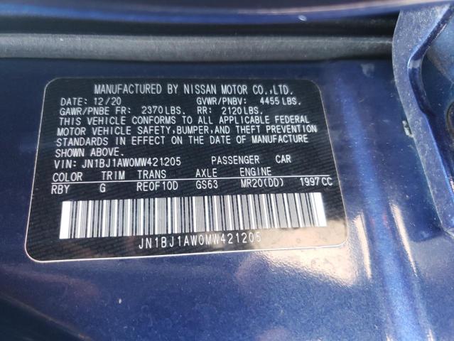 Photo 9 VIN: JN1BJ1AW0MW421205 - NISSAN ROGUE SPOR 