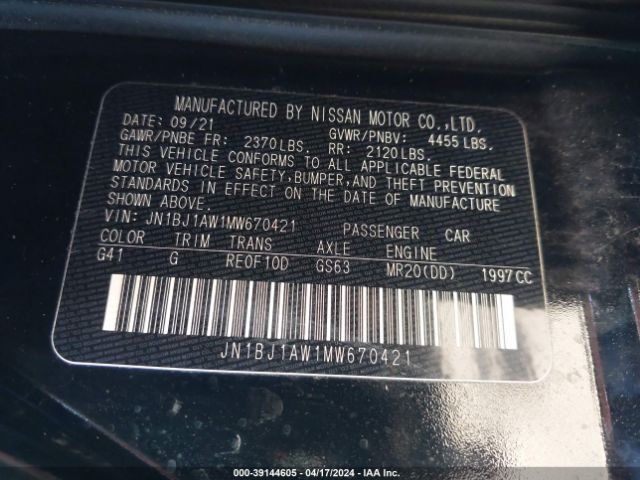 Photo 8 VIN: JN1BJ1AW1MW670421 - NISSAN ROGUE SPORT 