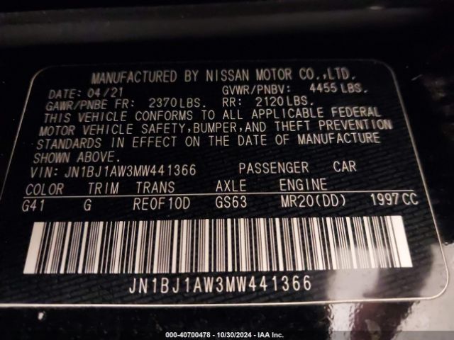 Photo 8 VIN: JN1BJ1AW3MW441366 - NISSAN ROGUE SPORT 