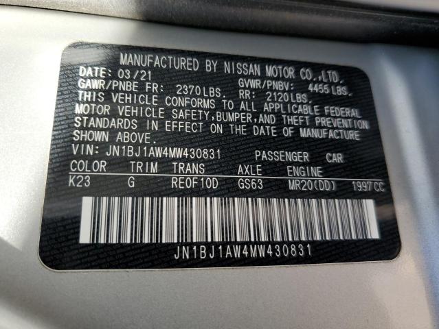 Photo 9 VIN: JN1BJ1AW4MW430831 - NISSAN ROGUE SPOR 