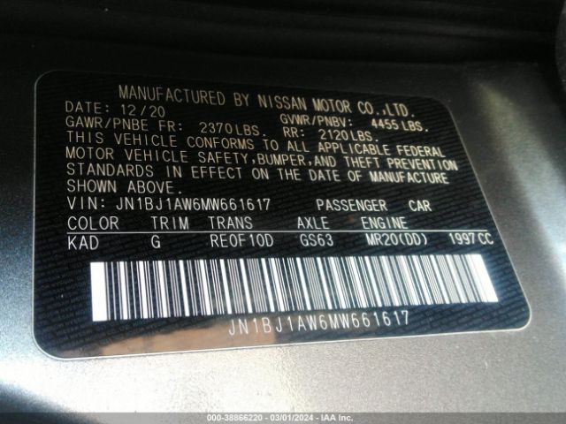 Photo 8 VIN: JN1BJ1AW6MW661617 - NISSAN ROGUE SPORT 