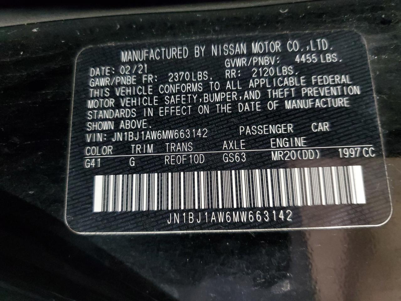 Photo 12 VIN: JN1BJ1AW6MW663142 - NISSAN ROGUE 