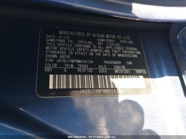 Photo 8 VIN: JN1BJ1AW7MW424134 - NISSAN ROGUE SPORT 