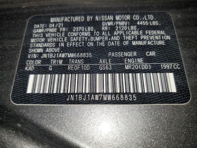 Photo 12 VIN: JN1BJ1AW7MW668835 - NISSAN ROGUE 