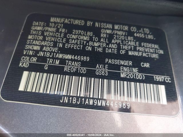 Photo 8 VIN: JN1BJ1AW9MW446989 - NISSAN ROGUE SPORT 