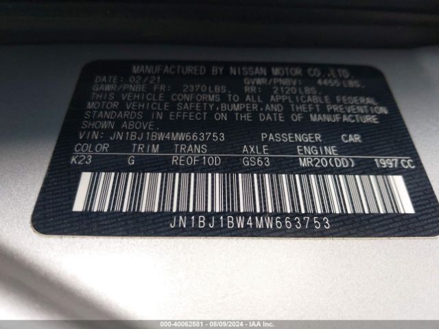 Photo 8 VIN: JN1BJ1BW4MW663753 - NISSAN ROGUE SPORT 