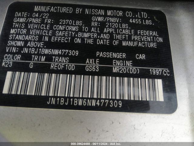 Photo 8 VIN: JN1BJ1BW6NW477309 - NISSAN ROGUE SPORT 