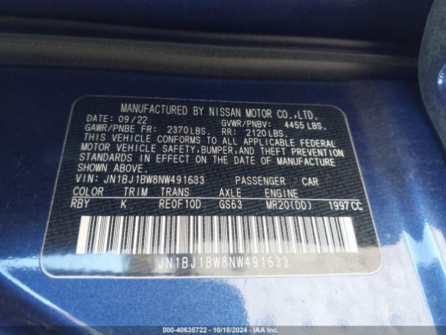 Photo 8 VIN: JN1BJ1BW8NW491633 - NISSAN ROGUE SPORT 