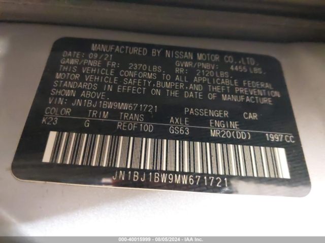 Photo 8 VIN: JN1BJ1BW9MW671721 - NISSAN ROGUE SPORT 