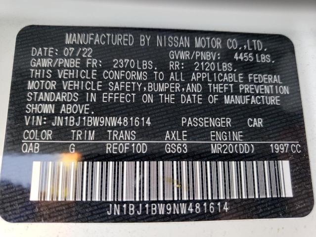 Photo 12 VIN: JN1BJ1BW9NW481614 - NISSAN ROGUE SPOR 